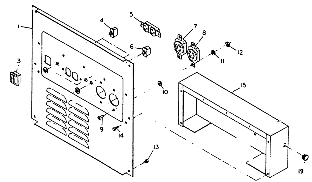 Receptacle Panel Diagram and Parts List for 8865-7-L4000  Briggs and Stratton Generator